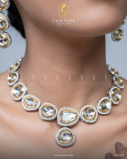 The Indian Uncut Kundan Suroor Necklace Set